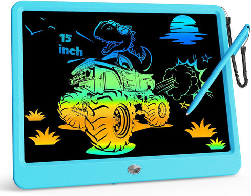 KOKODI 15 Inch LCD Writing Tablet with Anti-Lost Stylus, Erasable Doodle Board for Kids, Colorful Toddler Drawing Pad,