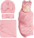 DRESHOW BQUBO Newborn Receiving Blanket Toddler Warm for Girls with Matching Bow Hat and Headband Gift