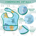 5Pcs 6-24 Zainpe Snap Baby Bibs for Boys Girls Months Waterproof Stain Resistant Feeding Bib with Food Catcher Pocket