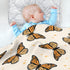 KICPOAY 30x40 Inch Swaddle Blanket for Brown Monarch Butterflies Baby Receiving Blanket Muslin Baby Swaddles Soft