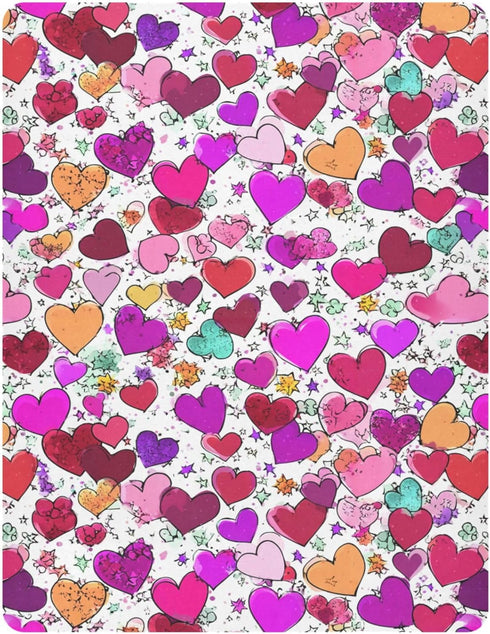 Pigsaly 27x39 Inch Crib Sheets Colorful Hearts Flowers Valentines Day Baby Sheet for Standard Crib Mattress Boys Girls