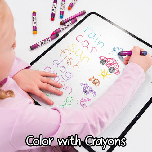 Rectangle Crayon Board | The Only Dry-Erase Lap Board for Visual & Hand Development | Crayons, Not Markers | Infant