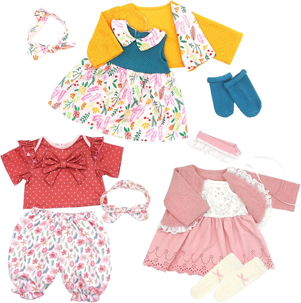 XIVEENS Reborn Doll Clothes for 20-22 Inch Dolls, 3-packs 20 Inch Doll Clothes