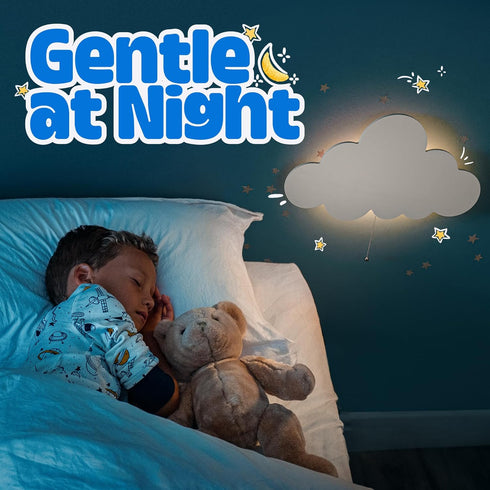 Tip perk Floating Cloud Wall Lamp for Baby Nursery | Cute Floating Cloud Lamp for Kids Bedroom | Battery-Operated
