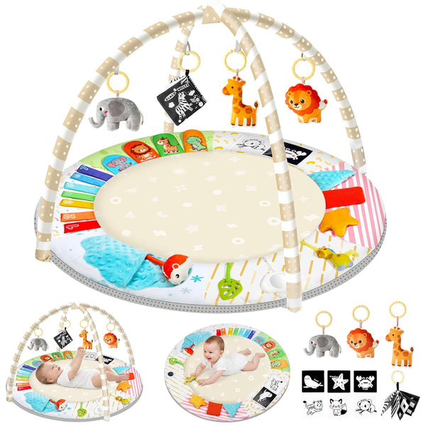 URMYWO Tummy Time Mat - Comfortable Baby Floor Play Mat Activity Gym