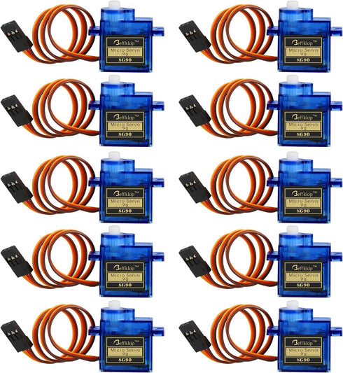 10Pcs SG90 9g Micro Servos for RC Robot Helicopter Airplane Controls, Car Boat
