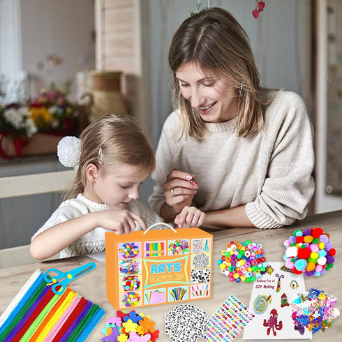2000 All-in-1 Set 4-6, 6-8, 8-12, BNUZEIYI PCS Arts and Crafts Supplies for Kids Craft Kit with Pipe Cleaners Craft Box