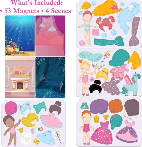 Set, 4, 5, 6, 7 Hapinest Magnetic Dress-Up Dolls for Girls Pretend Play A Fairytale Fantasy Dress Up Toy and Game
