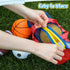 LovesTown 5PCS Sports Balls with Pump, 4" Inflatable Playground Balls with Duffle Bag for Toddlers Kids