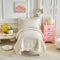 Ruffled Lace Toddler Bedding Set with Ruffle Fringe, Solid Color 4 Pieces