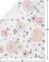 30x36in Sweet Jojo Designs Soft Baby Blanket (Pink/Grey Boho Floral) for Girls, Infant, Newborns, Toddler - Stroller