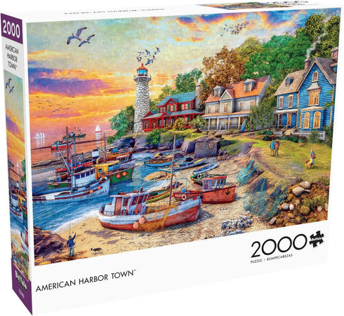 Buffalo Games - Dominic Davison - American Harbor Town - 2000 Piece Jigsaw Puzzle for Adults, Finished Size 38.50 x