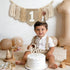 1st Boho Nude Birthday Highchair Wood Bead Tassel Garland Conical Cap Wooden Cake Topper For Boys