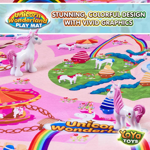 Set 8 Playset 3 4 5 6 7 8 YoYa Toys Unicorn Playmat - Pretend Play for Kids - PCS Unicorns and Rainbows Figures