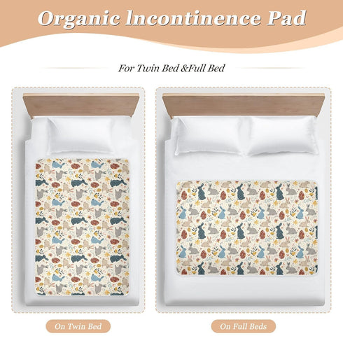 siphylline 52" 34" Retro Easter Bunnies Extra Large Resuable Baby Bed Pad Highly Absorbent Diaper Changing Pad