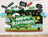 Video Game Party Decoration Kit - Photography Backdrop & 10 Studio Selfie Photo Booth Props with Sticks, Gamer Theme
