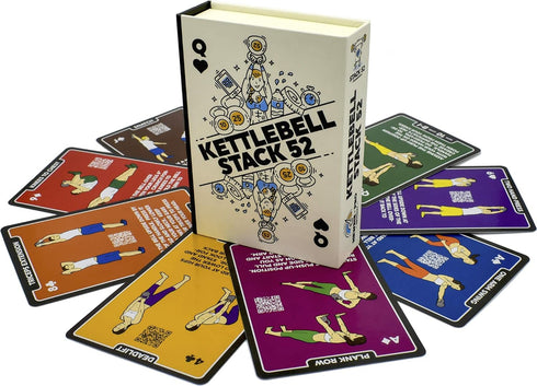 Kettlebell Exercise Cards - Workout Playing Card Game with Video Instructions for Home Fitness Training