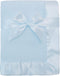American Baby Company Fleece Blanket with Silk-Like Satin Trim - Soft, Warm & Cozy, Blue, 30" x 40" for Baby Carrier,