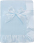 American Baby Company Fleece Blanket with Silk-Like Satin Trim - Soft, Warm & Cozy, Blue, 30" x 40" for Baby Carrier,