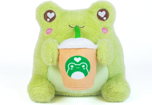 Cuddle Barn PlushGoals - Lil Series Scented Coffee Sippin' Wawa, Soft Lime Green Stuffed Animal Kawaii Frog Toy