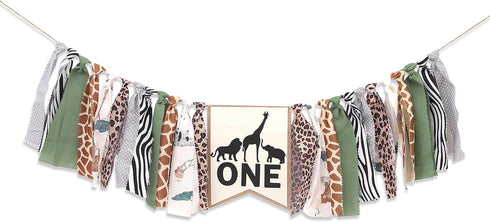 Jungle Safari High Chair Banner for Baby - Wild One for Baby