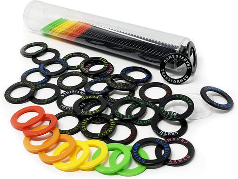 Citadel Black Health & Condition Rings, 80 Pack, Double Sided Black Plastic Rings for Dungeons and Dragons