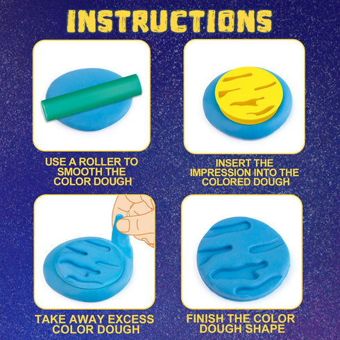 VConejo Color Dough Sets for Kids Ages 2-4 - Planets Theme Tool Set for Ages 4-8, 14 Piece Accessories