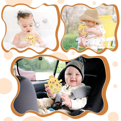 3-6 0-12 MCGMITT Baby Teething Toys for Months, Easy Grasp Silicone Infant Rattle Teether Toy for Months, BPA-Free Food