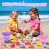 REZUCREY Set, Set 3-10 Collapsible Beach Toys for Toddlers, Sand Bucket and Shovels Ice Cream Tea Travel Sand Toys