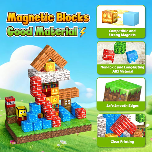Styleeasy 100PCS Set, 3+ Magnetic Blocks - Magnetic Building Blocks Classroom Must Haves Magnet Sensory Autism Toys