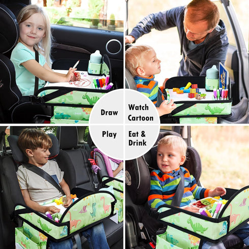 Kids Travel Tray, Car Seat Tray for kids Travel, Toddler Road Trip Essentials With Drawing Kit, Toddler Lap Desk