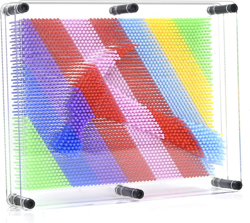 Extra Large 3D Pin Art Toy Board Game for Ages 5-7, Rainbow Sensory Fidget Toys for Kids