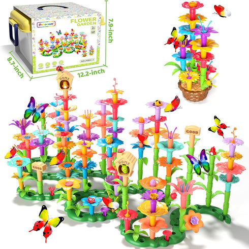 238Pcs Flower Garden Building Toys for Girls - Upgrade DIY Stacking Toys for 3-7 Year Olds, STEM Educational