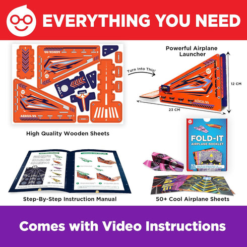 6+ 6-7-8-9-10-11-12 50 Doctor Jupiter Paper Airplane Book Kit, Crafts for Kids Ages | Birthday Gift Ideas for Year Old