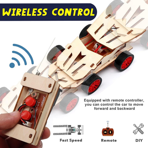 2 Set STEM Kit, Solar Model Car Building Project, 3D Wooden Puzzle Craft for Ages 8-14