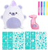 Set Canal Toys Airbrush Plush Kawaii Squish Bear: Includes Plush Bear, Airbrush and Stick on Stencils; Color and wash