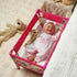 BABESIDE Baby Doll Crib, Foldable Baby Doll Bed for 17-21 Dolls, Doll Pack n Play Kids Gift with Storage Bag (Pink)