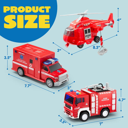 3 4 5 6 7 3-9 JOYIN Toddler Fire Truck Toys for Year Old Boys - Fire Engine, Emergency Vehicle, Kids Firetruck