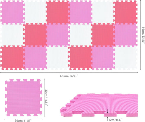 18 QC-ACIb18N qqpp EVA Rubber Tiles Interlocking Puzzle Foam Floor Mats - Baby Play Mat for Playing | Exercise Mat