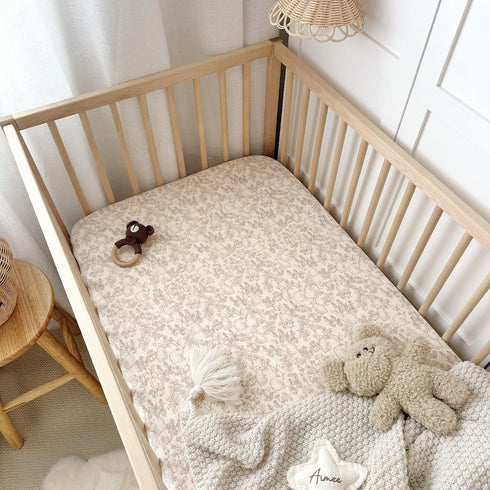 2 Pack 52"x28" BuLuTu Muslin Crib Sheets for Standard Crib Mattress, Cute Rabbit Print Fitted Crib Sheets for Boys