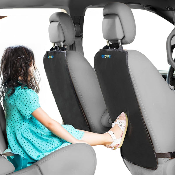 Enovoe Kick Mats Protector for Child - 2 Pack, Premium Quality Car Seat Back Cover for Waterproof Protection from Mud