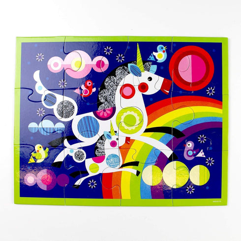 Mudpuppy - Unicorns Pouch Puzzle - 12 Extra-Thick Pieces - 14”x11” - Great for Kids Age 2+ - Travel Puzzle