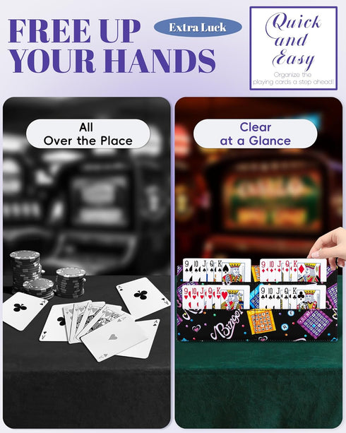 Playing Card Holder for Bingo Pull Tabs Card Holders for Canasta Poker Bridge Cards Bingo Card Holder for Pull Tabs Gambling Tickets Casino Bingo Game Accessories Gifts Prizes for Bingo Lovers Players