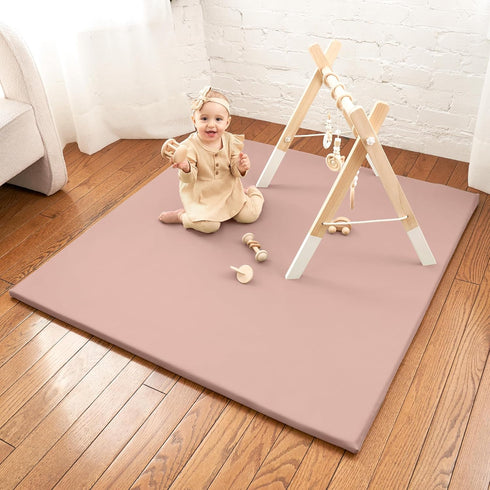 Stylish Vegan Leather Baby Play Mat - Soft, Easy to Clean Floor Mat Creates A Safe Play Area for Your Baby - The