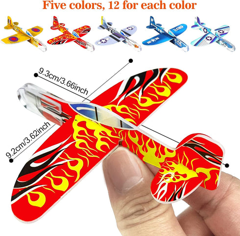 XIPEGPA 60 Set PCS Glider Planes Bulk Airplane Gliders Toy for Kids Paper Airplane Toys for Birthday Party Favor Goodie