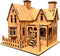 MPIUET Wooden 3D Puzzles for Adults Log Cabin DIY Wood Miniature House Building