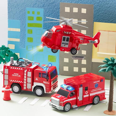3 4 5 6 7 3-9 JOYIN Toddler Fire Truck Toys for Year Old Boys - Fire Engine, Emergency Vehicle, Kids Firetruck