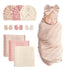 BQUBO Newborn Receiving Blanket Hat Mittens Set for Baby, Unisex Baby Boys