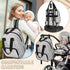 Eativisa Backpack-Multi-functional Simple small flowers Diaper Bag mother and baby bag Thermal compartment USB charging