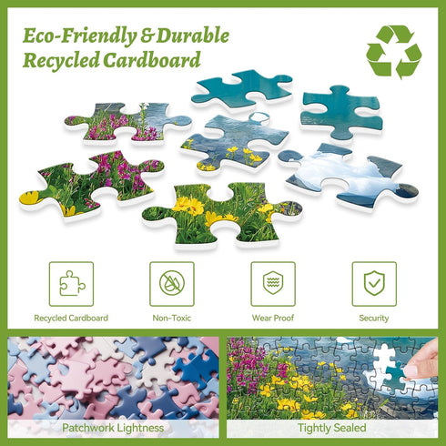 HQXXJW 300 20.5 15 Piece Puzzle for Adults Ice Lake & Wildflower Jigsaw Puzzle Scenic Nature Puzzle for Relaxation